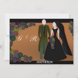 Elegant Gothic Wedding Invitation Kaart