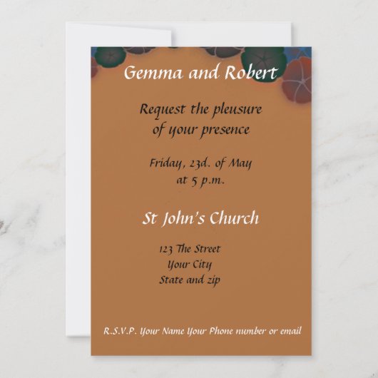 Elegant Gothic Wedding Invitation Kaart (Achterkant)