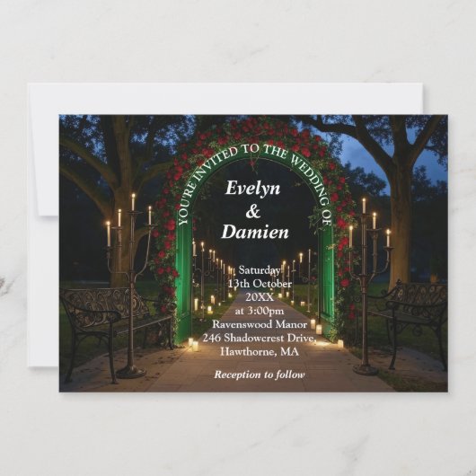 Elegant Gothic Wedding Invitation Kaart (Voorkant)