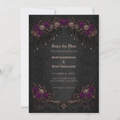 Elegant Gothic wedding save the date invitation Aankondiging (Voorkant)