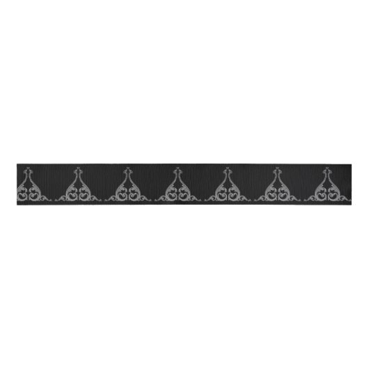 Elegant Gothic wervelontwerp Grosgrain Lint (Voorkant)