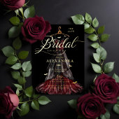 Elegant Gothic Zwart Trouwjurk Vrijgezellenfeest Folie Uitnodiging