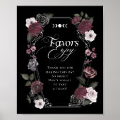 Elegant Gothic Zwart Waterverf Bloemen gunsten tek Poster (Voorkant)
