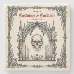 Elegant Gothisch Halloweenfeest Schedel Stenen Onderzetter