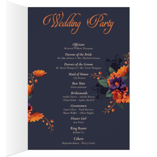 Elegant Gotisch 3D Bloemen Compleet Huwelijksprogr (Binnen (Rechts))