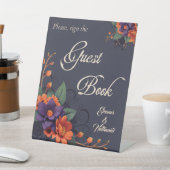 Elegant Gotisch 3D Bloemen teken Gastenboek Bruilo Reclamebord Met Voetstuk (Insitu)