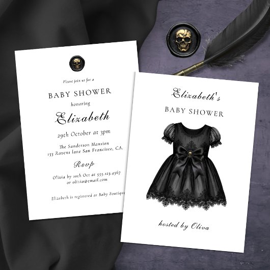 Elegant gotisch Baby shower Kaart