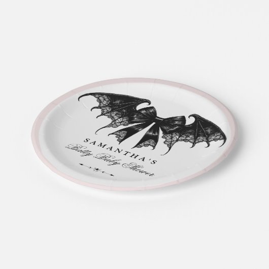 Elegant gotisch Baby shower Papieren Bordje (Gekanteld)