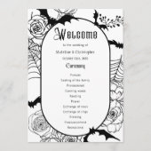 Elegant Gotisch Bloemen Huwelijksprogramma Programmakaart (Voorkant)