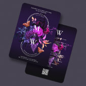 Elegant Gotisch Bruiloft Boho Donker Paarse Botani Kaart