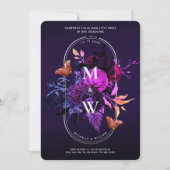 Elegant Gotisch Bruiloft Boho Donker Paarse Botani Kaart (Voorkant)