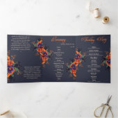 Elegant Gotisch Compleet Trifolded Bruiloft Progra Drieluik Uitnodiging (Binnen)