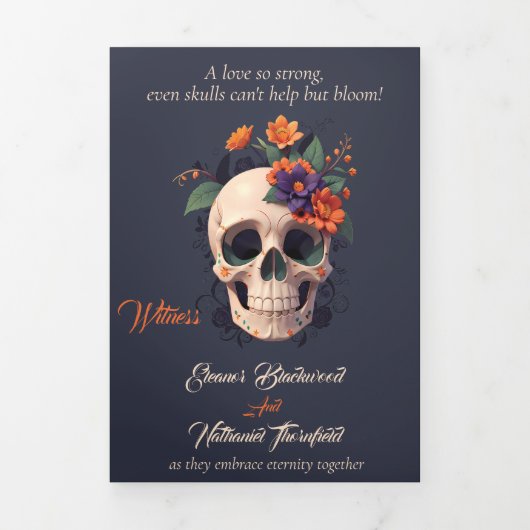 Elegant Gotisch Compleet Trifolded Bruiloft Progra Drieluik Uitnodiging (Cover)