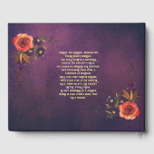 Elegant Gotisch Donker Bloemen Paarse Foto Bruilof Gastenboek (Achterkant)