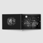 Elegant Gotisch Donker Bos Foto Bruiloft Gastenboek (Volledig)