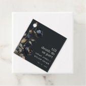 Elegant Gotisch Donker Waterverf Zwart Roos Bruilo Bedankjes Labels (In situ)