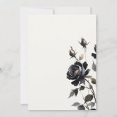 Elegant Gotisch Donker Waterverf Zwart Roos Bruilo Bedankkaart (Achterkant)