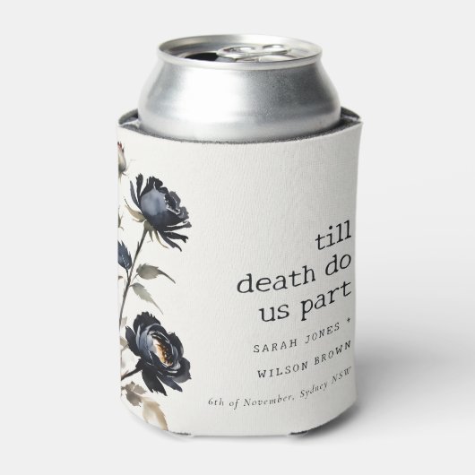 Elegant Gotisch Donker Waterverf Zwart Roos Bruilo Blikjeskoeler (Blikje Voorkant)