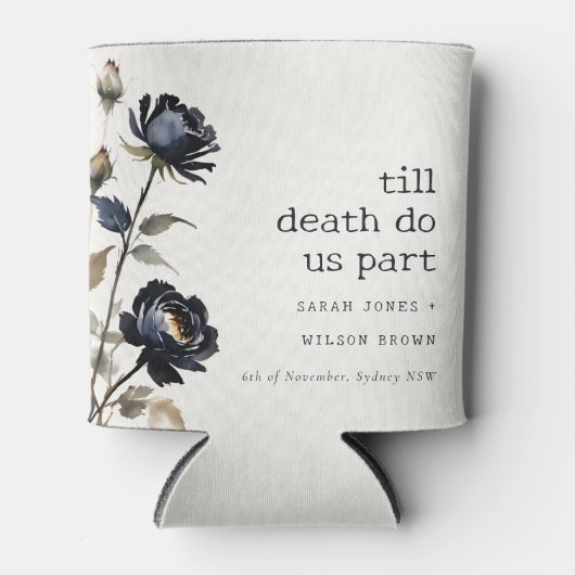 Elegant Gotisch Donker Waterverf Zwart Roos Bruilo Blikjeskoeler (Voorkant)