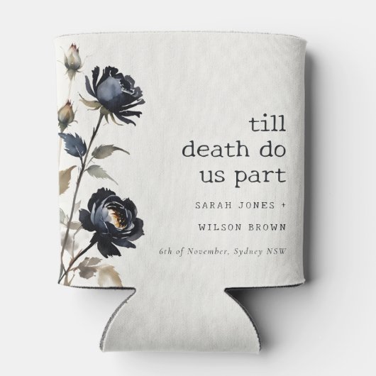 Elegant Gotisch Donker Waterverf Zwart Roos Bruilo Blikjeskoeler (Achterkant)