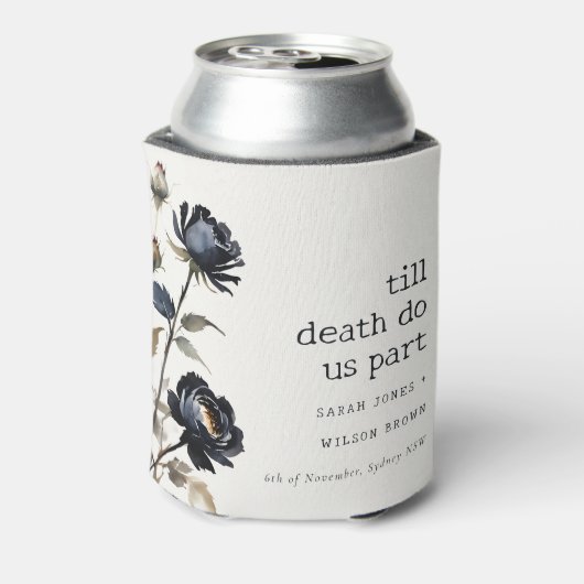 Elegant Gotisch Donker Waterverf Zwart Roos Bruilo Blikjeskoeler (Blikje Achterkant)