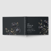 Elegant Gotisch Donker Waterverf Zwart Roos Bruilo Gastenboek (Volledig)