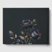 Elegant Gotisch Donker Waterverf Zwart Roos Bruilo Gastenboek (Achterkant)