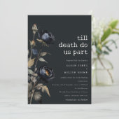 Elegant Gotisch Donker Waterverf Zwart Roos Bruilo Kaart (Staand voorkant)