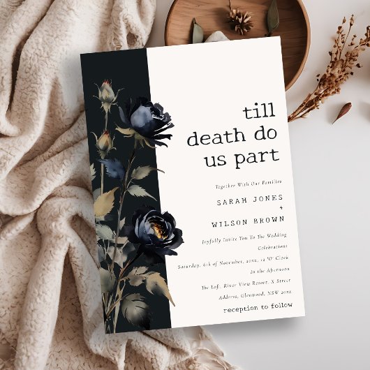 Elegant Gotisch Donker Waterverf Zwart Roos Bruilo Kaart