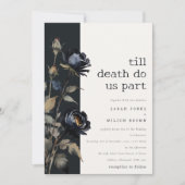 Elegant Gotisch Donker Waterverf Zwart Roos Bruilo Kaart (Voorkant)