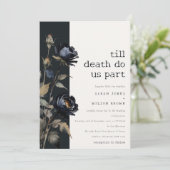 Elegant Gotisch Donker Waterverf Zwart Roos Bruilo Kaart (Staand voorkant)