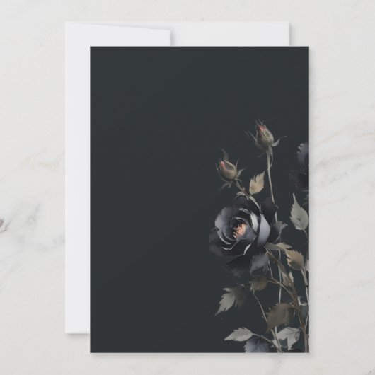 Elegant Gotisch Donker Waterverf Zwart Roos Bruilo Kaart (Achterkant)