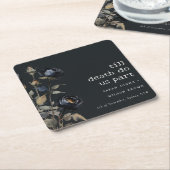 Elegant Gotisch Donker Waterverf Zwart Roos Bruilo Kartonnen Onderzetters (Schuin)