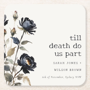 Elegant Gotisch Donker Waterverf Zwart Roos Bruilo Kartonnen Onderzetters