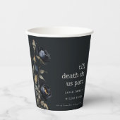 Elegant Gotisch Donker Waterverf Zwart Roos Bruilo Papieren Bekers (Voorkant)