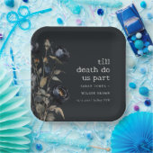 Elegant Gotisch Donker Waterverf Zwart Roos Bruilo Papieren Bordje (Feest)