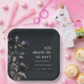 Elegant Gotisch Donker Waterverf Zwart Roos Bruilo Papieren Bordje (Feest)