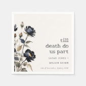 Elegant Gotisch Donker Waterverf Zwart Roos Bruilo Servet (Voorkant)