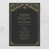 Elegant Gotisch Goud Tarot Bruiloft Programmakaart (Voorkant)