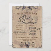  Elegant Gotisch, Halloween Baby shower Kaart (Voorkant)