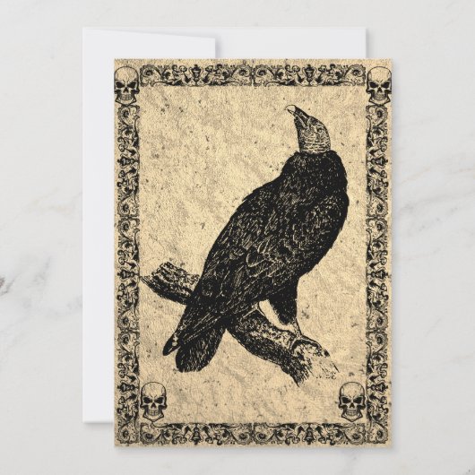 Elegant Gotisch, Halloween Baby shower Kaart (Achterkant)