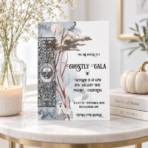 Elegant Gotisch Halloween-feest Kaart