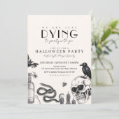 Elegant gotisch Halloween feest met schedels Kaart (Staand voorkant)