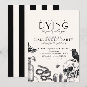 Elegant gotisch Halloween feest met schedels Kaart