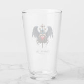 Elegant Gotisch hart met fantasie vogel. Glas (Achterkant)