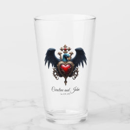 Elegant Gotisch hart met fantasie vogel. Glas