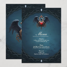Elegant Gotisch hart met fantasie vogel. Menu