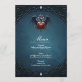 Elegant Gotisch hart met fantasie vogel. Menu (Voorkant)