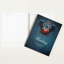 Elegant Gotisch hart met fantasie vogel. Planner
