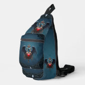 Elegant Gotisch hart met fantasie vogel. Sling Bag (Rechterhoek)